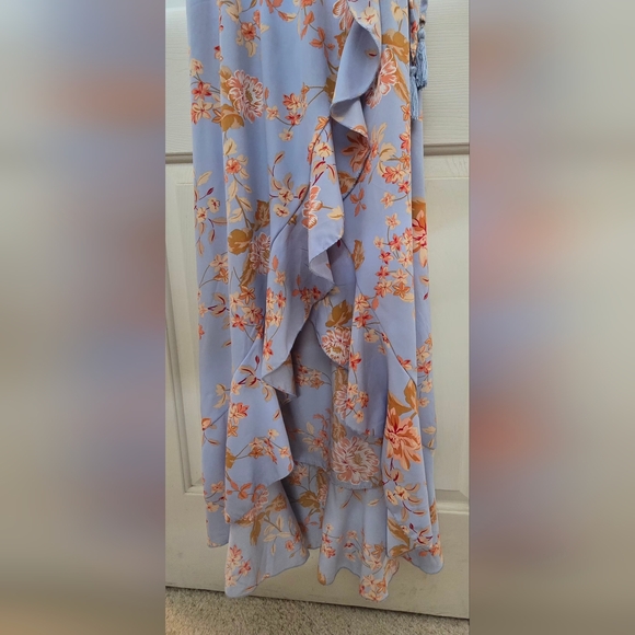 Hint Of Blush Floral High Low Dress in Pastel Colors Large - Picture 7 of 12